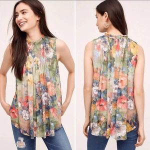 Anthropologie Deletta Epona Swing Top Women's Blouse Large Floral